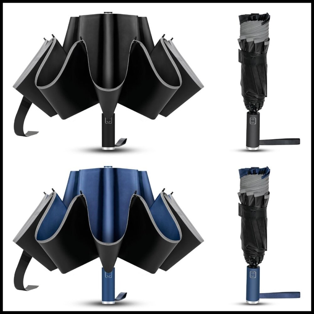 Compact Reverse Folding Umbrella Automatic Windpr… - image 1